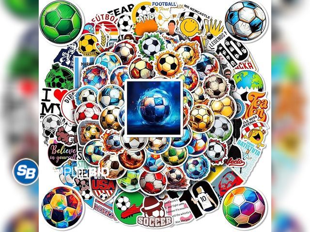 Lot 58-28492 - New 100pcs Soccer Stickers for Kids, Vinyl Soccer Party Favors Sports Football Stickers, Waterproof ...