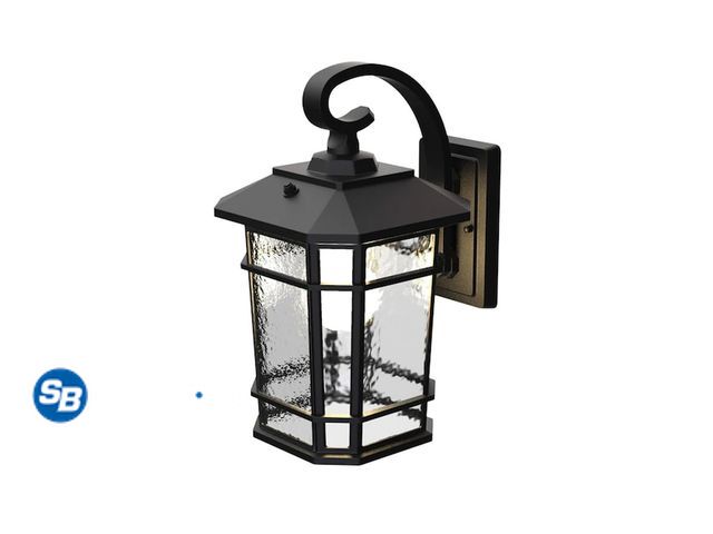 Lot 58-80542 - KODA Williams 1 -Light 15.5-in H Matte Black Hardwired Dusk to Dawn Outdoor Wall Light - appears unu...