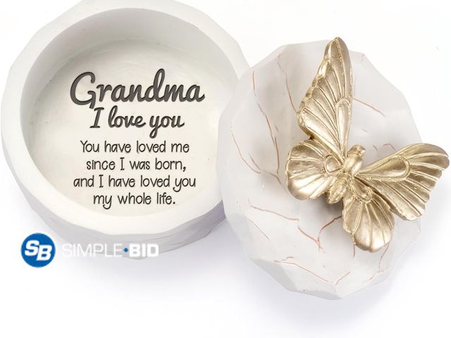 Lot 58-53780 - New Grandma Small Butterfly Keepsake Box - Nana Gift from Grandkids, Butterfly Gifts for Women - Han...