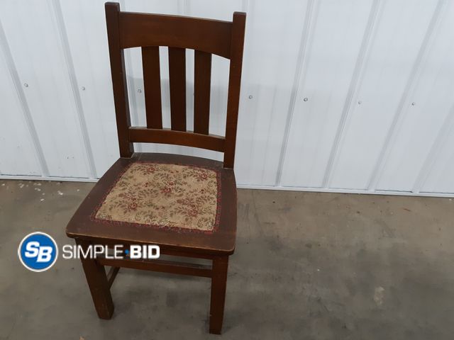 Lot 58-33708 - Vintage Wooden Chair with Cloth Padded insert