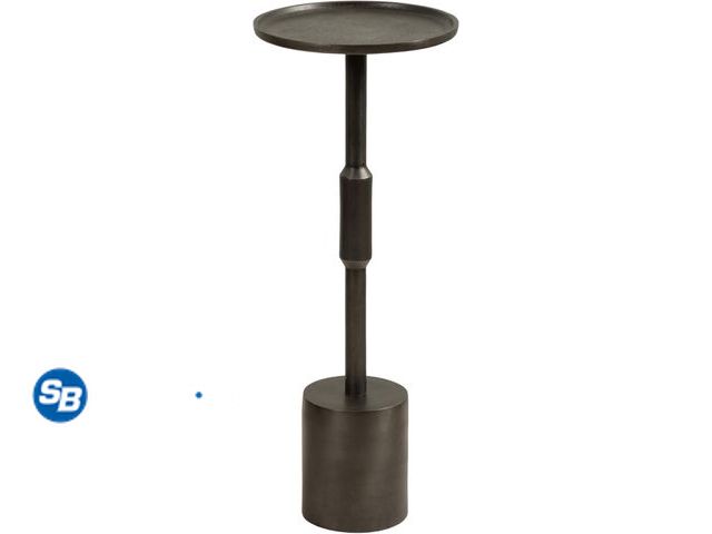 Lot 58-41395 - Kate and Laurel Truxton Modern Round Metal Drink Table, 9 x 9 x 22, Graphite, Industrial Cast Alumin...