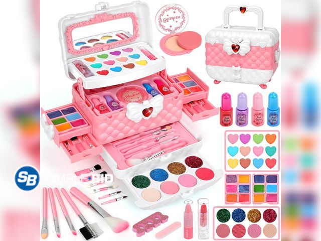 Lot 58-58616 - New Sendida Washable Kids Makeup Kit for Girls, Princess Toy for Girl Age 3-12 Birthday Gift(Pink)