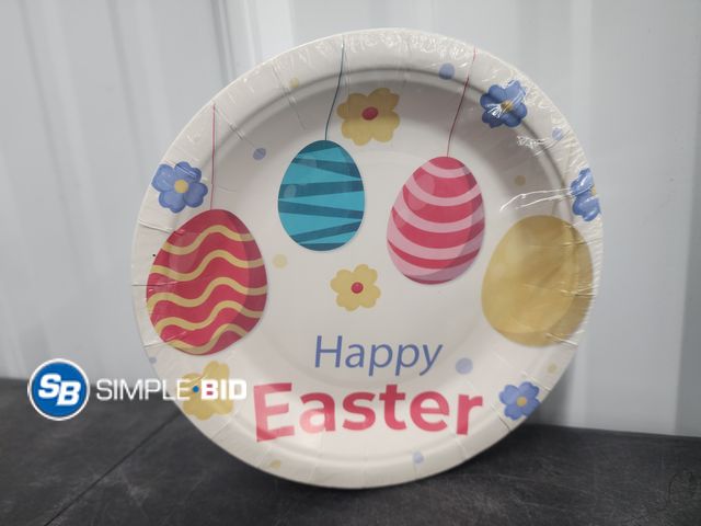 Lot 58-40425 - Small Happy Easter Paper Plates