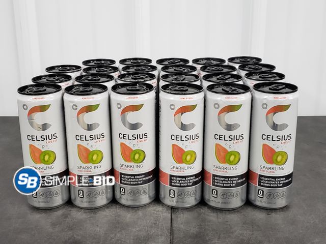 Lot 58-31047 - CELSIUS! Lot of (23) Celsius sparkling water Kiwi Guava - unopened - out of box