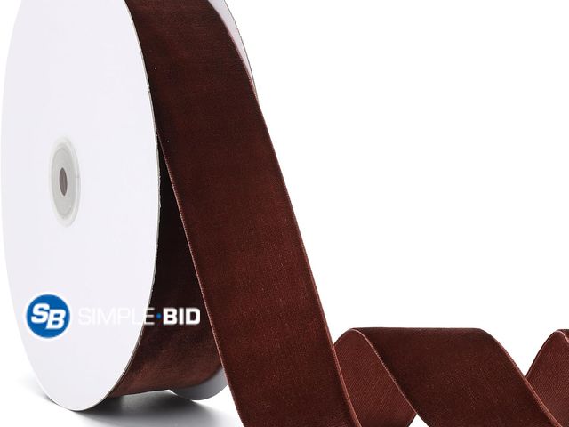 Lot 58-54283 - New Velvet Ribbon Coffee,1-1/2 Inch x 20Yd,Perfect for Christmas Gift Wrapping,Floral Bouquets,Home ...