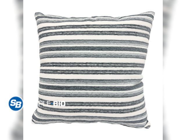Lot 58-34077 - New Mainstays 18" x 18" Woven Stripe Decorative Throw Pillow, Grey
