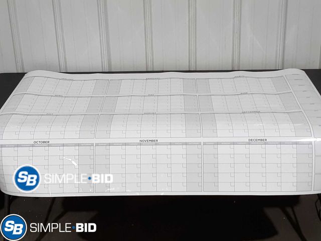 Lot 58-20959 - Dry Erase Monthly Calendar -- REUSABLE - year to year - approx. 4ft x 3ft - unused