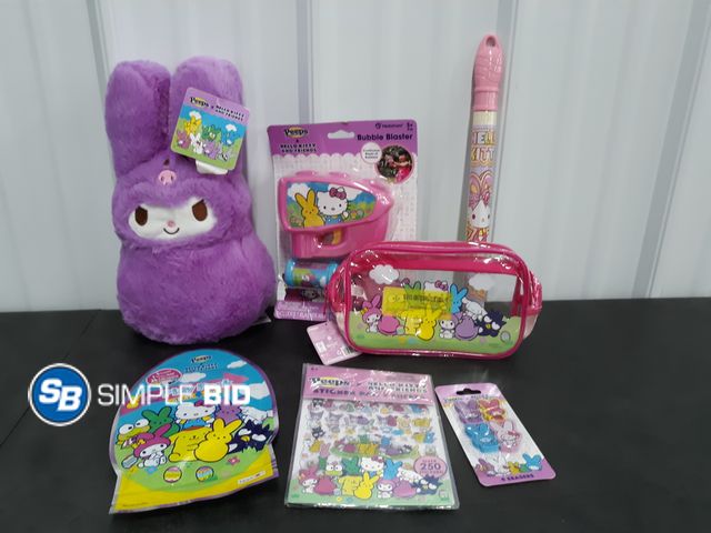 Lot 58-67995 - Bag of Girl Toys - Plush Peep, Stickers, Pencil Case, Bubbles and More!