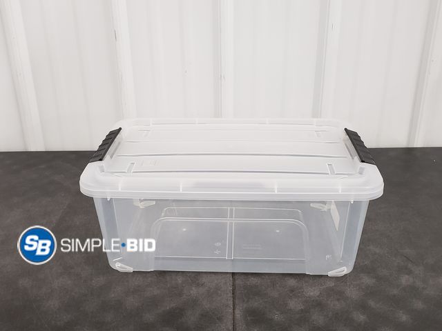 Lot 58-57910 - New IRIS 20 Qt. Plastic Storage Bins with Lid, Stackable Storage Container
