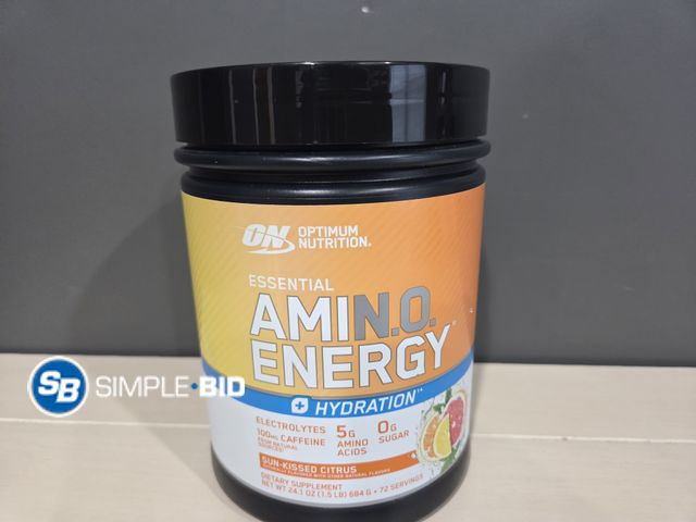 Lot 58-60953 - New Optimum Nutrition Essential Amino Energy Hydration Plus Focus Powder - Sun-Kissed Citrus