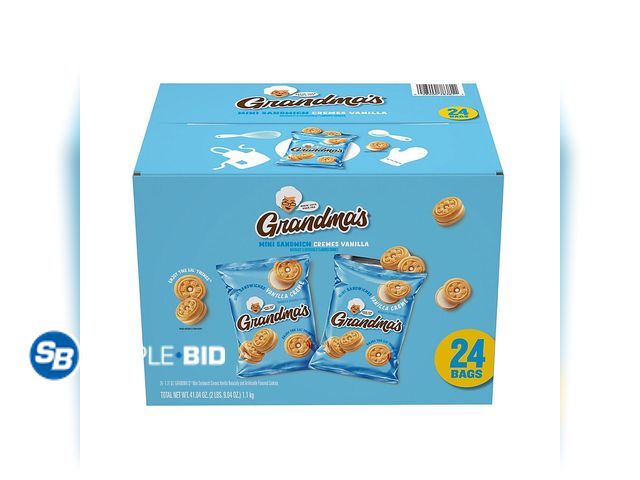 Lot 58-72581 - Grandma's Mini Sandwich Cremes Vanilla Creme Cookies, 24 ct./1.71 oz. - unopened - expired