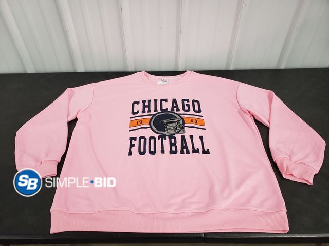 Lot 58-59377 - CHICAGO FOOTBALL Pink Crewneck Sweatshirt- Adult Size XXL - Appears Unworn