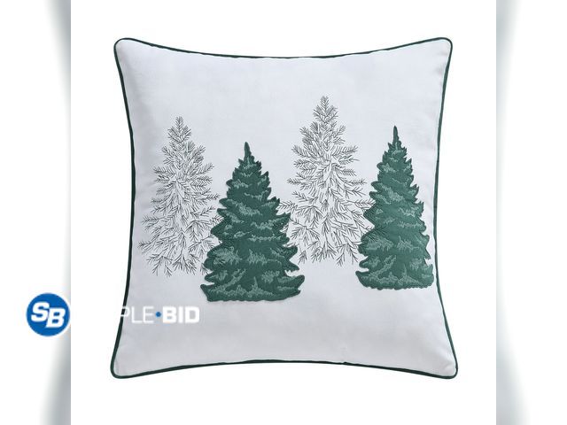Lot 58-26994 - New Holiday Time 18" x 18" Multi Tree Reversible Velvet Decorative Pillow