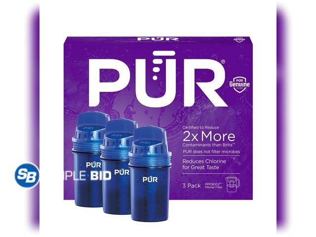 Lot 58-33565 - New PUR Water Pitcher Replacement Filters, PPF900Z3, 3 Pack