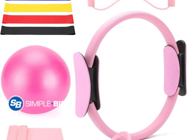 Lot 58-53558 - New TOCOHANALOGY Pilates Ring Kit for Home Workouts, Pilates Equipment Essentials Kit with Magic Cir...