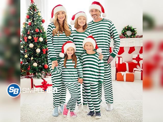Lot 58-50632 - New Liitrsh Christmas Family Pajamas Matching Set Striped Pajamas Classic Sleepwear Loungewear Xmas ...