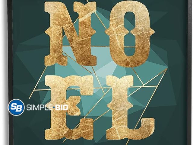 Lot 58-28259 - CHRISTMAS! New Stupell Industries Noel Glam Christmas Typography Green Geometric Shapes, Designed by...