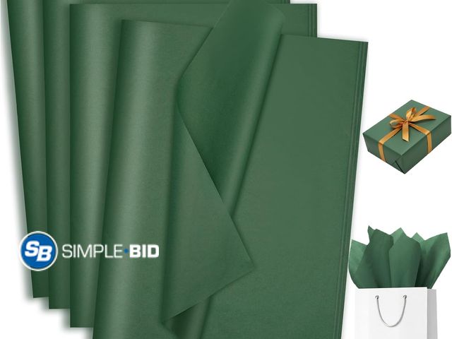 Lot 58-74448 - Large Lot of New  Sheets Dark Green Tissue Paper for Gift Bags 20 X 14 Inches | Forest Green Tissue ...