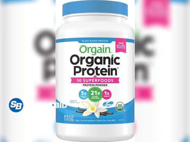 Lot 58-35865 - New Orgain Organic Protein + Superfoods Protein Powder, Vanilla Bean, 43.2 oz