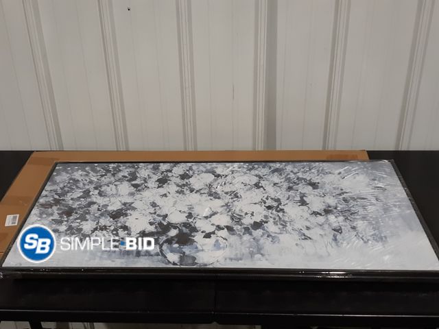 Lot 58-29104 - New Framed Wall Art, Abstract Blues Canvas Print 20x40"