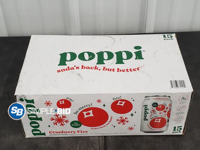 Lot 58-30602 - POPPI! cranberry Fizz - 14 cans - unopened