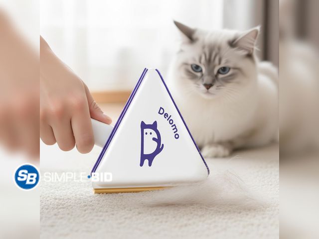 Lot 58-68467 - New Multi-Use Pet Hair Removal Tool: DELOMO Handheld Fur Rake Scraper – Metal Side for Deep Cleaning...