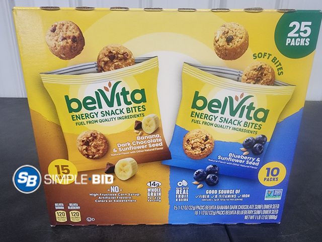 Lot 58-29773 - BELVITA! Energy Snack Bites -- 15 individually packages - Banana Dark Cholate and sunflower seed - B...