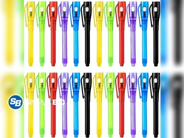 Lot 58-74133 - New 24 PCS Invisible Ink Pen with UV Light Magic Marker Spy Pen Party Favors for Kid with  Gift bags...