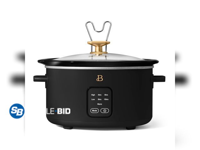 Lot 58-60496 - New Beautiful 4Qt Slow Cooker with Touch-Activated Display, Black Sesame by Drew Barrymore