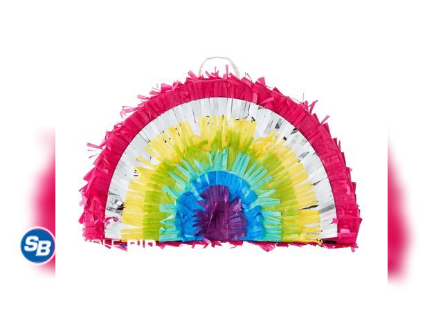 Lot 58-38966 - Lot of (4) New  Mini Multicolor Rainbow Party Pinata, 10 in x 6 in, by Way To Celebrate