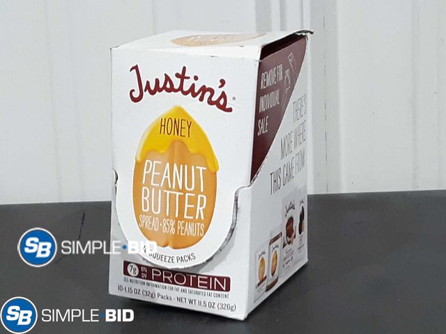 Lot 58-27964 - Justin's All Natural Peanut Butter, Honey, 1.15 Oz, 10 Ct - unopened
