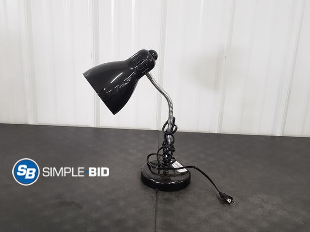 Lot 58-66359 - Black Desk Lamp with adjustable neck - Used - Unknown Working Condition