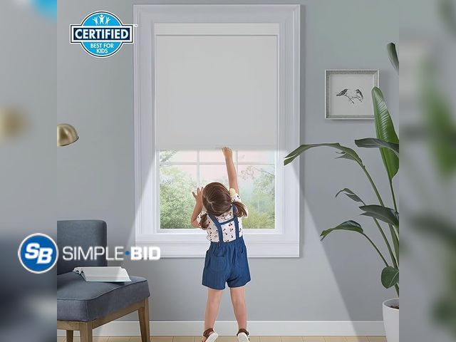 Lot 58-27186 - New Blackout Roller Shades - Cordless Roller Blinds with Valance, Thermal Insulated Fabric Window Bl...