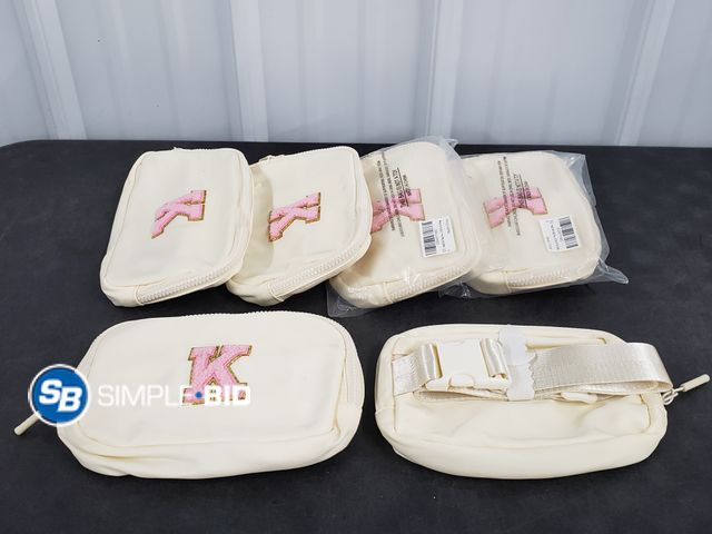 Lot 58-29951 - Lot of (6) New initial Crossbody bag, Fanny pack Belt bag -"K"