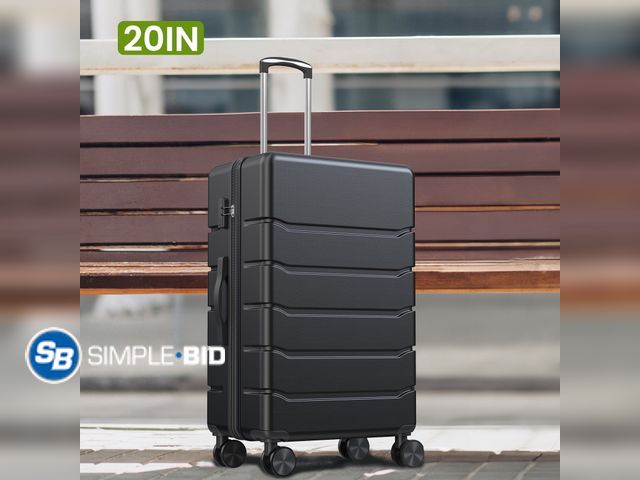 Lot 58-37519 - New MCQ 20 Inch Carry On Luggage Expandable Hardside Suitcases with Rolling Spinner Wheels &amp; TSA...