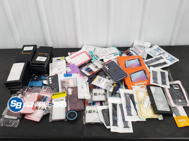 Lot 58-39432 - Large Lot of PHONE cases and accessories - variety of styles and sizes - unused