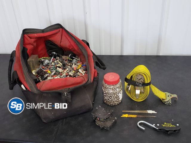 Lot 58-75694 - Milwaukee tool Bag Filled with Nuts, and bolts and other tools