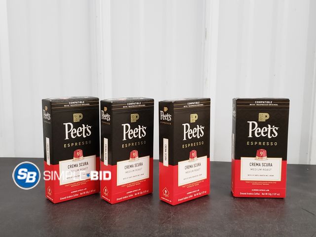 Lot 58-73971 - Lot of (4) Peet's Coffee Crema Scura Premium Medium Roast Intensity 9 Espresso Coffee Pods, 40 Count...