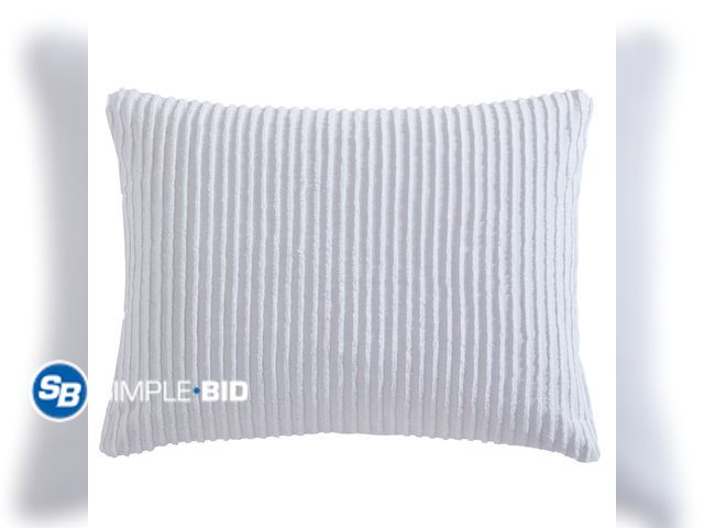 Lot 58-37608 - Lot of (2) New Beatrice Home Fashons Channel Chenille Standard Sham White