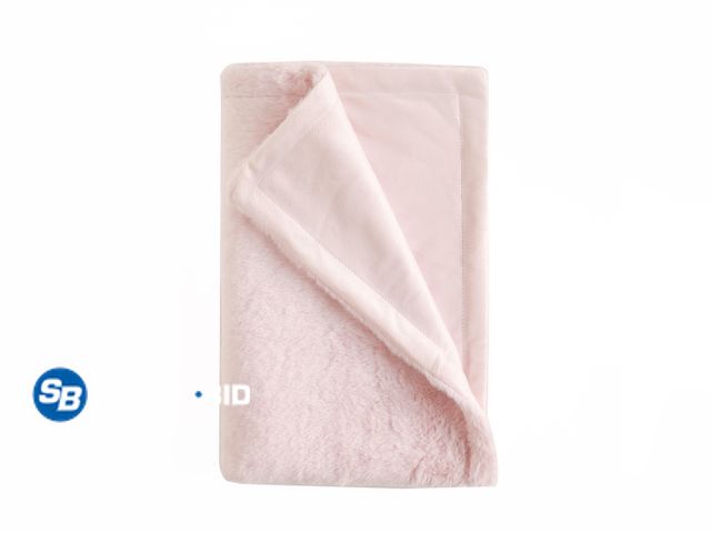 Lot 58-34095 - New Parent's Choice 30" x 40" Reverse Backdye Faux Fur to Micromink Baby Blanket, Pink