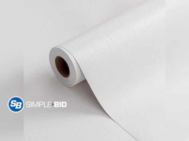 Lot 58-28618 - Lot of (4) New  White Wallpaper Peel and Stick Contact Paper Solid Textured Self Adhesive Removable ...