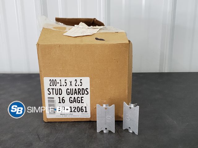 Lot 58-71876 - Stud Guards -- Box of approx. 200 - open box -- 1.5x2.5 16 Gage #AP-12061