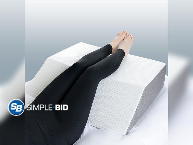 Lot 58-76026 - New Kölbs Extra Wide Leg Elevation Pillow, Chic Jacquard Cover, XL and Wide for More Comfort Bed Wed...