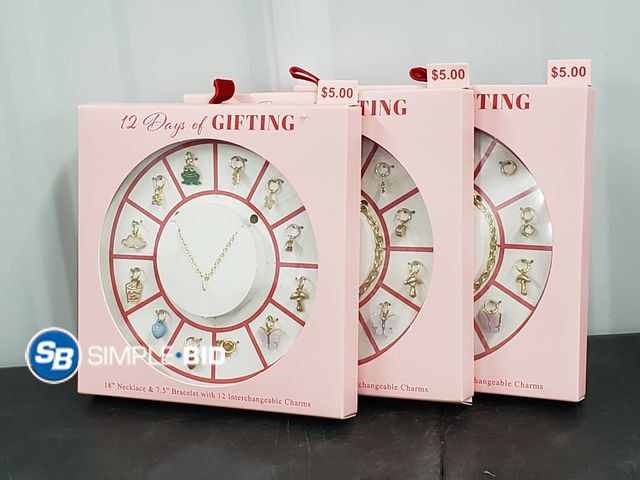 Lot 58-40024 - Lot of (3) New Boxes of 12 Days of GIFTING - bracelet with charms - variety of styles