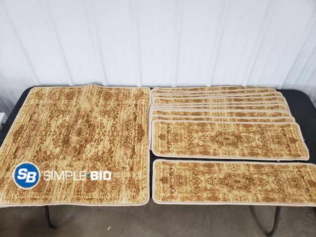 Lot 58-68217 - Lot of (13) Carpet Stair Covers and Landing Piece - Smoke Smell