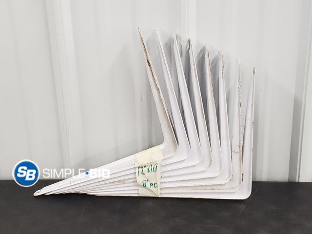 Lot 58-77544 - Lot of (8) 12 x 10" Shelf Brackets - White