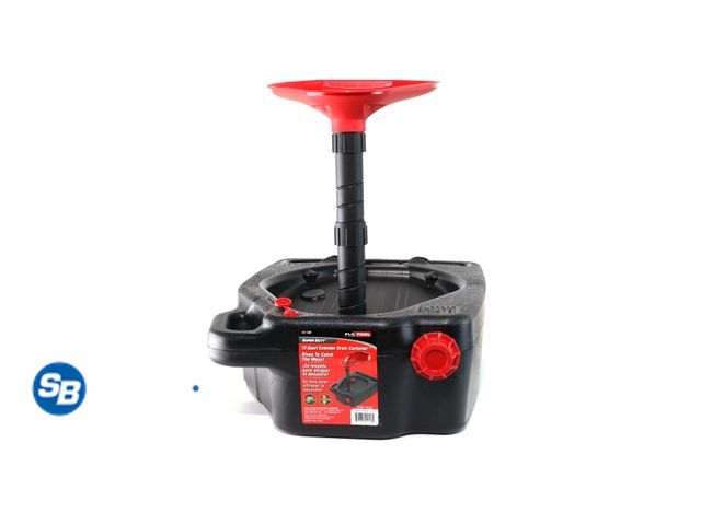 Lot 58-38129 - New FloTool Rectangular Extended Drain Pan Container, Plastic Black, 13Qt