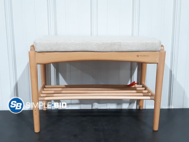 Lot 58-28555 - Yeswood Padded Bench - New