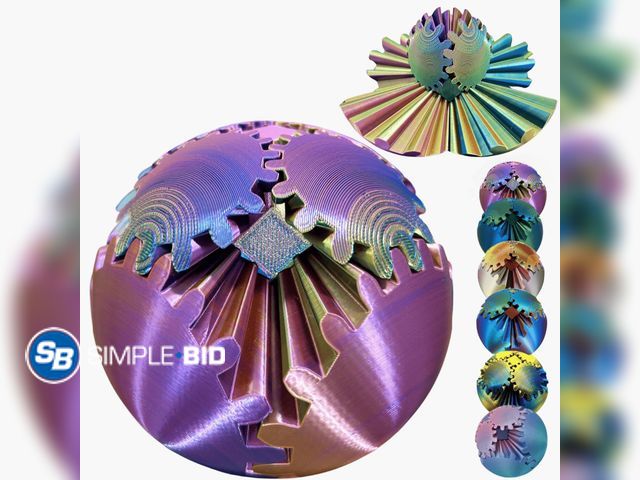 Lot 58-36453 - New Gear Ball 3D Printed Spin Ball Cube Fidget Toys, Gear Sphere Fidget Toy, GearSphere Desk Toy Str...