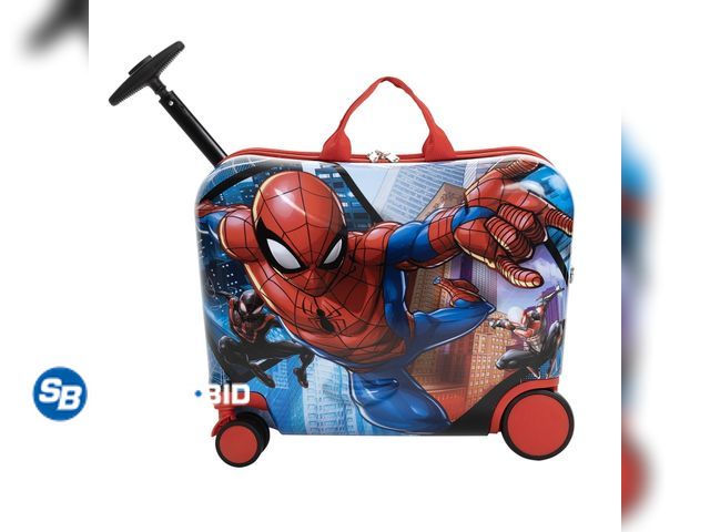 Lot 58-65494 - New Marvel Spiderman Kid's Ride On Luggage - Red